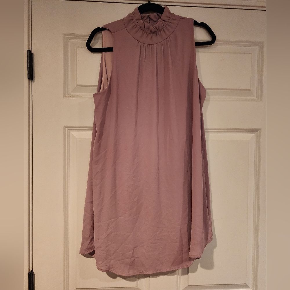 Tyche lilac colored flowey high neck dress L